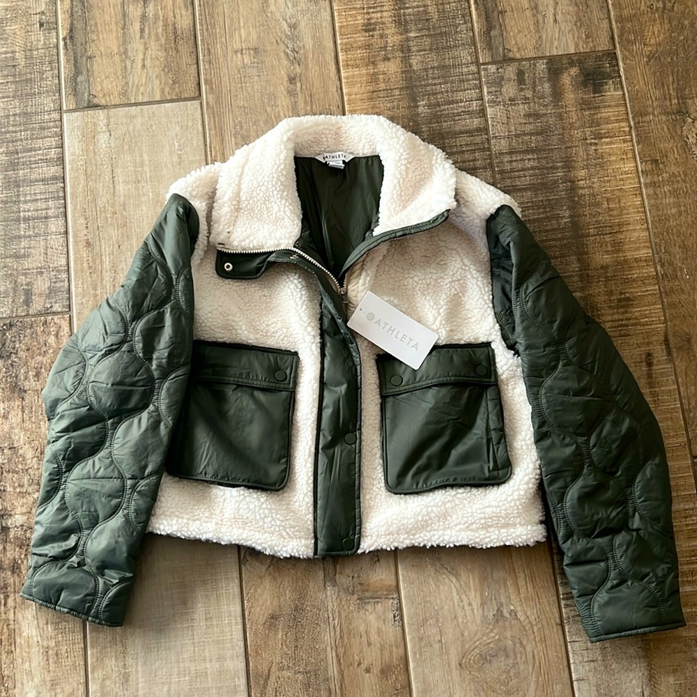 Athleta Fleece Hybrid Jacket Sz S